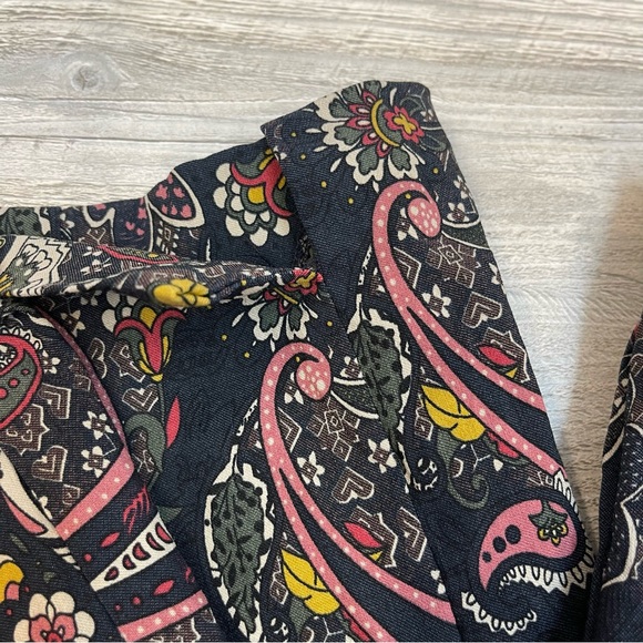 Jules & Leopold Paisley Print Chinos Navy Eccentric Luxury Quality XL Dress Pant - Picture 3 of 9